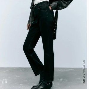 NWT Zara straight leg jeans black
